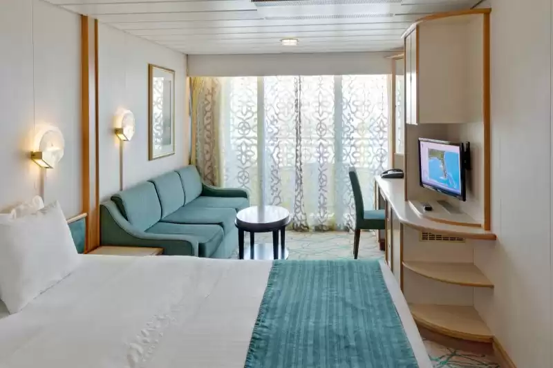 Cabine balcon spacieuse avec vue sur mer et sur coucher de soleil